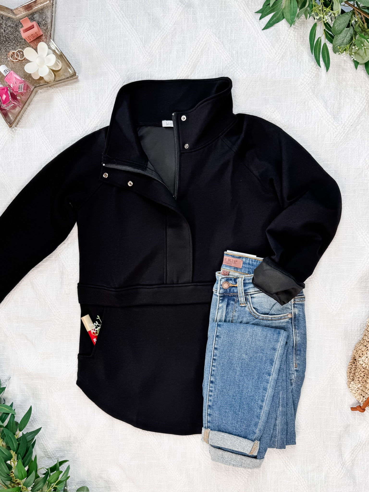 Mia Scuba Halfzip - Black